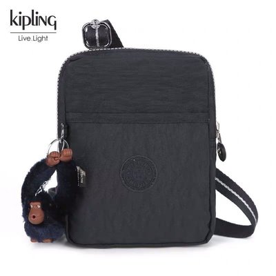 【熱賣精選】 Kipling 猴子包 黑藍 K12582 mini 手機包 隨身包 斜背包 護照 旅行 輕便 輕量