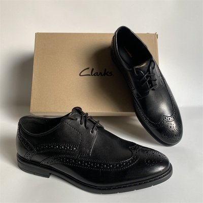 【熱賣精選】Clarks其樂男鞋新款布洛克雕花商務正裝德比皮鞋Banbury Limit