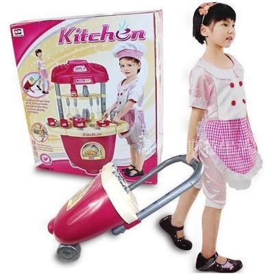 小羅玩具批發-扮家家酒 廚房組 廚具組 吧台組 拉桿行李箱廚房組(008-27)