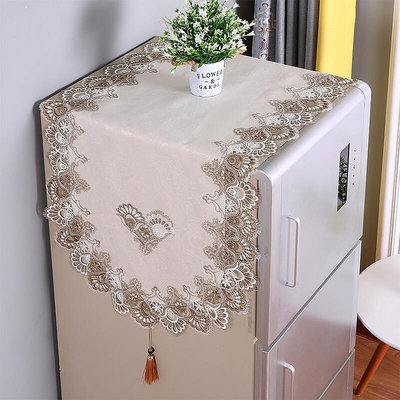 冰箱巾洗衣機蓋布單開門對開門雙開門防塵罩歐式美式中式蕾絲鋅預