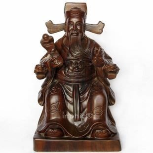 INPHIC-佛像 文財神爺佛像紅木雕刻工藝品家居風水擺飾 大款40cm