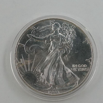 1993年美國鷹洋銀幣1盎司.美國自由女神銀幣.鷹洋銀幣.有白霧 銀幣 錢幣紀念幣【悠然居】243