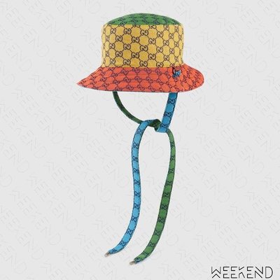 【WEEKEND】 GUCCI GG Multicolour 滿版Logo 雙面 帽子 漁夫帽 多色 653857