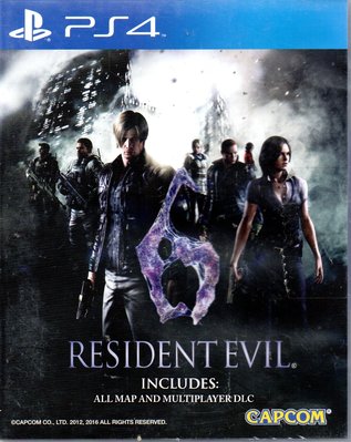 金卡價508 PS4 惡靈古堡6 RESIDENT EVIL 6 遊戲片 再生工場5 03
