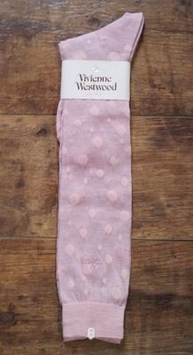 (((出清!!))) 全新 ~ 日本 Vivienne Westwood 淺粉圈圈 及膝長統襪