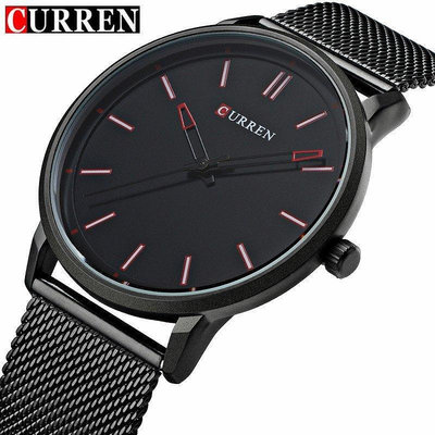 卡瑞恩CURREN8233 新款超薄手錶 男士休閑商務手錶男錶 鋼網帶時