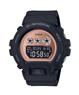 【金台鐘錶】CASIO卡西歐G-SHOCK S Series (中型) 黑X玫瑰金 GMD-S6900MC-1