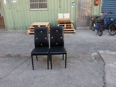 【安鑫】~黑色水鑽皮面鐵製皮餐椅 化妝椅 書桌椅 電腦椅 休閒椅 麻將椅 戶外椅!【A537】 .