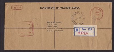 【雲品八】薩摩亞Samoa 1969 Goverment Official cover Australia - Scarce 庫號#DX01 15798