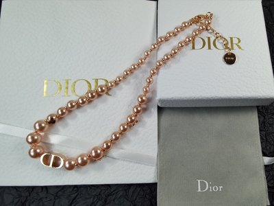 【少女館】新款Dior項鏈迪奧粉色個性 CD珍珠項鏈經典典雅修飾臉型珍珠鏈條choker項鏈氣質顯瘦鎖骨鏈脖鏈頸鏈首飾