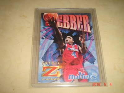 美國職籃 NBA Bullets Chris Webber 1996 Sky Box #98 貼紙卡 球員卡