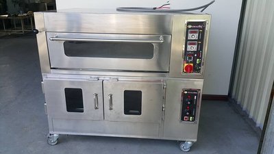 【原豪食品機械】商用烤箱- 一門兩盤專業烘培電烤箱+四層八盤溫濕度發酵箱