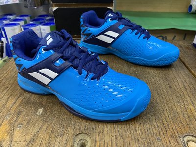 總統網球(自取可刷國旅卡)2021 BABOLAT PROPULSE AC JUNIOR 彩繪藍 女 大童 網球鞋