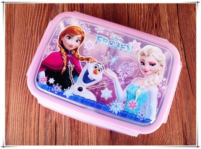 【現貨-主圖】韓國正品兒童餐具 Disney Frozen 冰雪奇緣 不鏽鋼餐盤 樂扣不鏽鋼餐盤 便當盒午餐盒