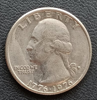 美國   華盛頓   25分   1976-D   建國200年紀念幣   鎳幣   1059