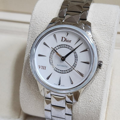 【個人藏錶】 Dior 迪奧 VIII系列 珍珠面+原廠鑲鑽 新款透背 自動上鍊機械表 36mm 全套 台南二手錶
