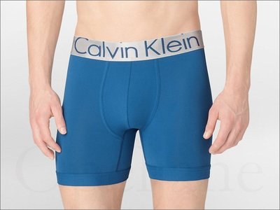 Calvin Klein 男內著卡文克萊棉質寬褲頭腰大CK LOGO 藍色長版四角褲平口褲內褲 L 號 愛Coach包包