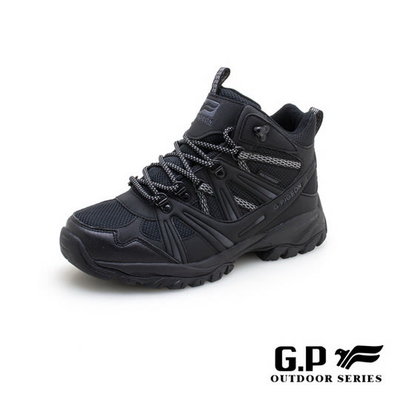 【斯伯特】G.P  黑色高筒防水登山鞋休閒鞋 P7763M-10 GP登山鞋 運動鞋 工作鞋 防水