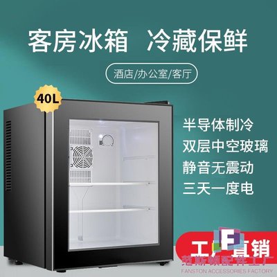 店家用小冰箱冰柜批發冷藏展示柜雙層玻璃門40升-范斯頓配件工廠