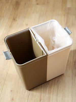 品如衣櫃 軟毛刷 日系清潔劑 居家家干濕分離垃圾桶雙桶分類垃圾簍家用客廳廚房帶蓋大號拉圾桶