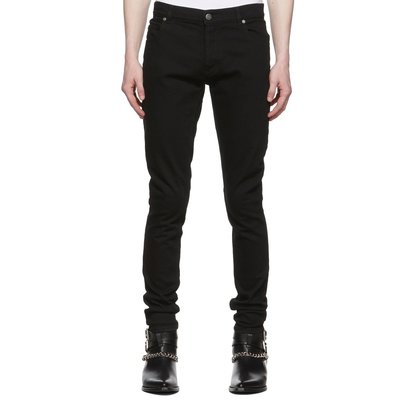 [全新真品代購-S/S22 SALE!] BALMAIN LOGO細節 黑色 彈性 牛仔褲