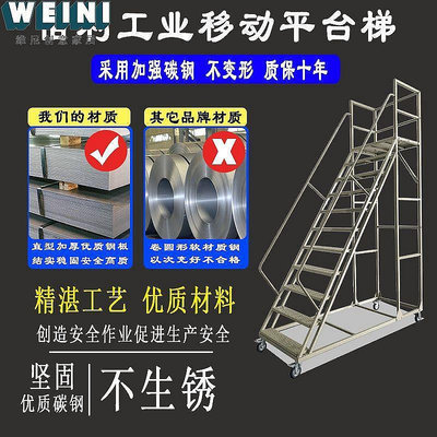 【鄰家Life】倉庫登高梯超市庫房高空作業理貨梯工業取貨梯帶輪子可移動平台梯