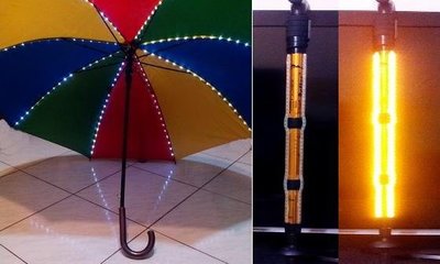 LED間歇閃光可彎曲防水軟燈條---可代客手工製作閃光拐杖或閃光雨傘