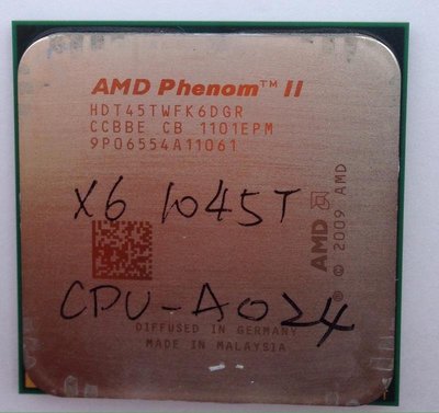 AMD AM3 Phenom II X6 1045T 95W 2.7G 六核心 CPUCPU-A024