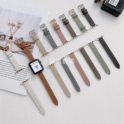 真皮錶帶 愛馬仕真皮錶帶 適用於Apple Watch8/7/6代 金屬扣錶帶 iWatch41mm 42m【嚴選數碼】