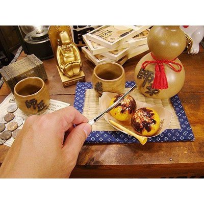 (I LOVE樂多)日本進口迷你餐具 日本武士刀造型 洋羹刀 水果刀叉 洋菓子 和菓子 甜點