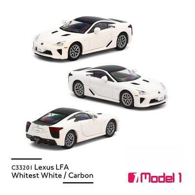 車模 仿真模型車Model One 1:64 雷克薩斯 LFA 跑車 碳纖頂 凌志 白 合金汽車模型