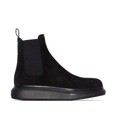 Alexander McQueen 麂皮黑色高筒靴