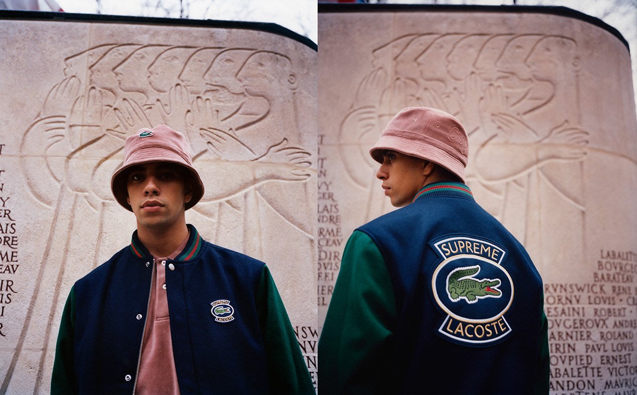 【超搶手】全新正品2018 聯名Supreme x Lacoste Wool Varsity