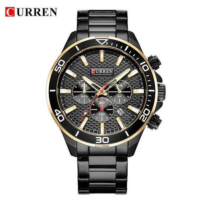 CURREN/卡瑞恩8309男士鋼帶手錶外貿熱賣手錶六計時手錶