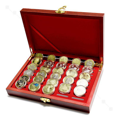 1984-2024年系列紀念幣組合套裝 生肖龍年紀念幣 中國硬幣收藏 錢幣 紀念幣 銀幣【奇摩錢幣】589