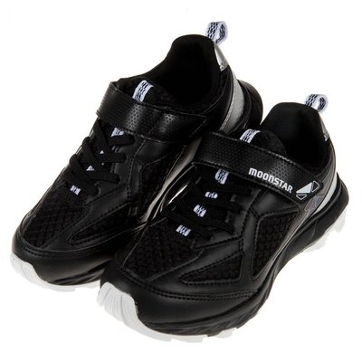 童鞋(19~23公分)Moonstar日本黑色閃電透氣兒童機能運動鞋I9T286D