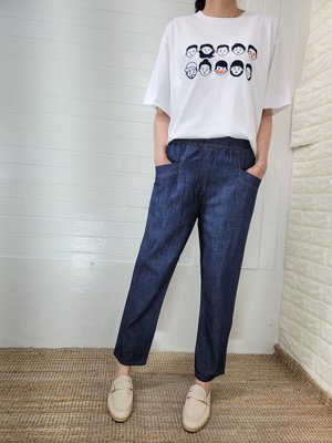 正韓korea韓國製ELTOO深藍色雙口袋薄款無彈性牛仔褲966現貨 小齊韓衣