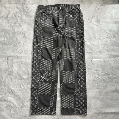 Louis Vuitton Lv Nigo 黑色滿印牛仔褲