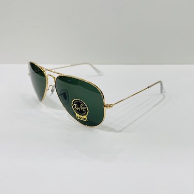 【名家眼鏡】雷朋經典款飛行員太陽眼鏡金色框配墨綠色鏡片RB3025 L0205【台南成大店】