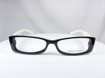 『逢甲眼鏡』 EMPORIO ARMANI 光學鏡架 全新正品 黑色方框 白色鏡腳【EA9518 K5X】