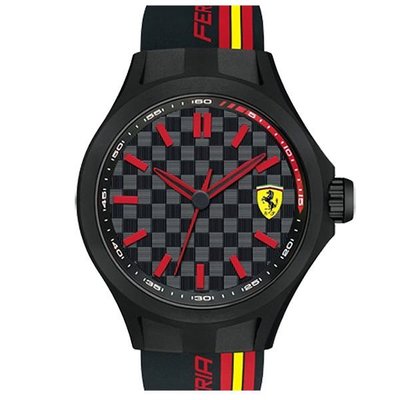 Scuderia Ferrari 法拉利賽車線條時尚腕錶-膠帶款/44mm-FA0830217