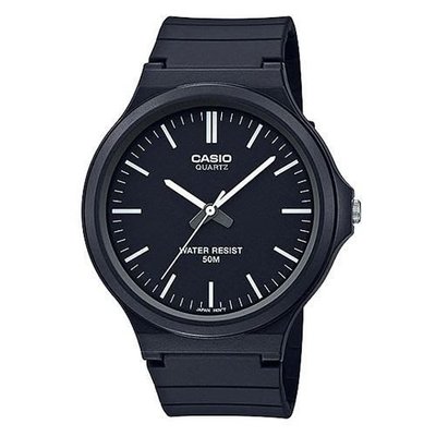 【金台鐘錶】CASIO卡西歐 (考試專用)(學生 當兵 考試 必備)(黑面白釘字)43mm大錶面 MW-240-1E