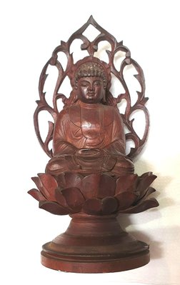 （特價）（老品） 日本手工檀木雕 佛陀