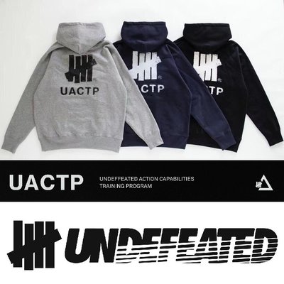 Cover Taiwan 官方直營 Undefeated UACTP 嘻哈 長袖 寬鬆 帽T 黑色 灰色 藍色 (預購)