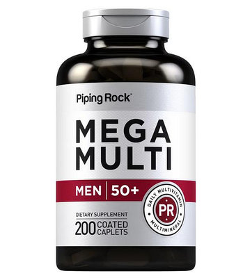 【天然小舖】Piping Rock 50歲以上男性綜合維他命 含菸鹼酸 葉酸 生物素 鋅 鉻 葉黃素 200顆