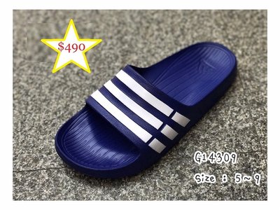 adidas愛迪達 超熱賣一體成型拖鞋G14309 藍/白色--特價:$490元
