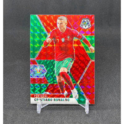 大比例同隊色Choice亮！C羅 Cristiano Ronaldo 元年Mosaic Red Green Prizm版金屬卡 葡萄牙版本 2019-20