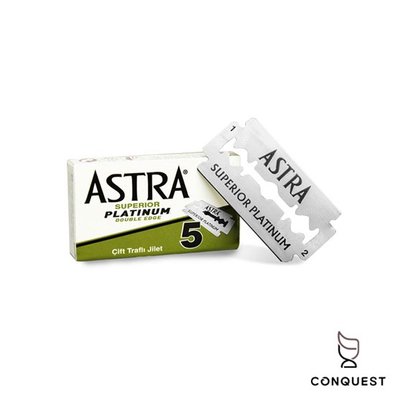 【 CONQUEST 】ASTRA Superior Platinum 極致白金版 雙刃安全刮鬍刀片 一盒5片