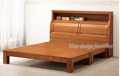 【N D Furniture】台南在地家具-半實木柚木色床頭+實木床板6尺雙人床台/床組另有其他尺寸TH
