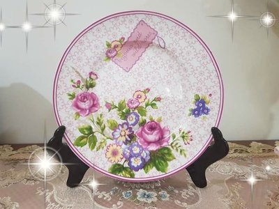 粉紅玫瑰精品屋~⚘⚘高檔玫瑰花粉色骨瓷餐盤⚘⚘
